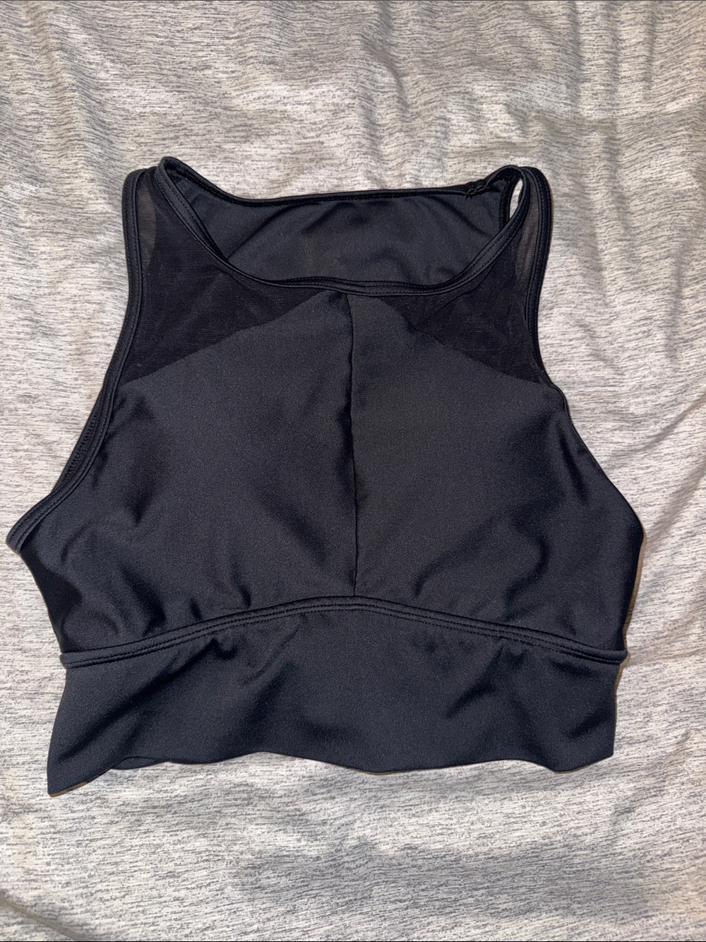 BuffBunny Black High-Neck with Mesh Sports Bra